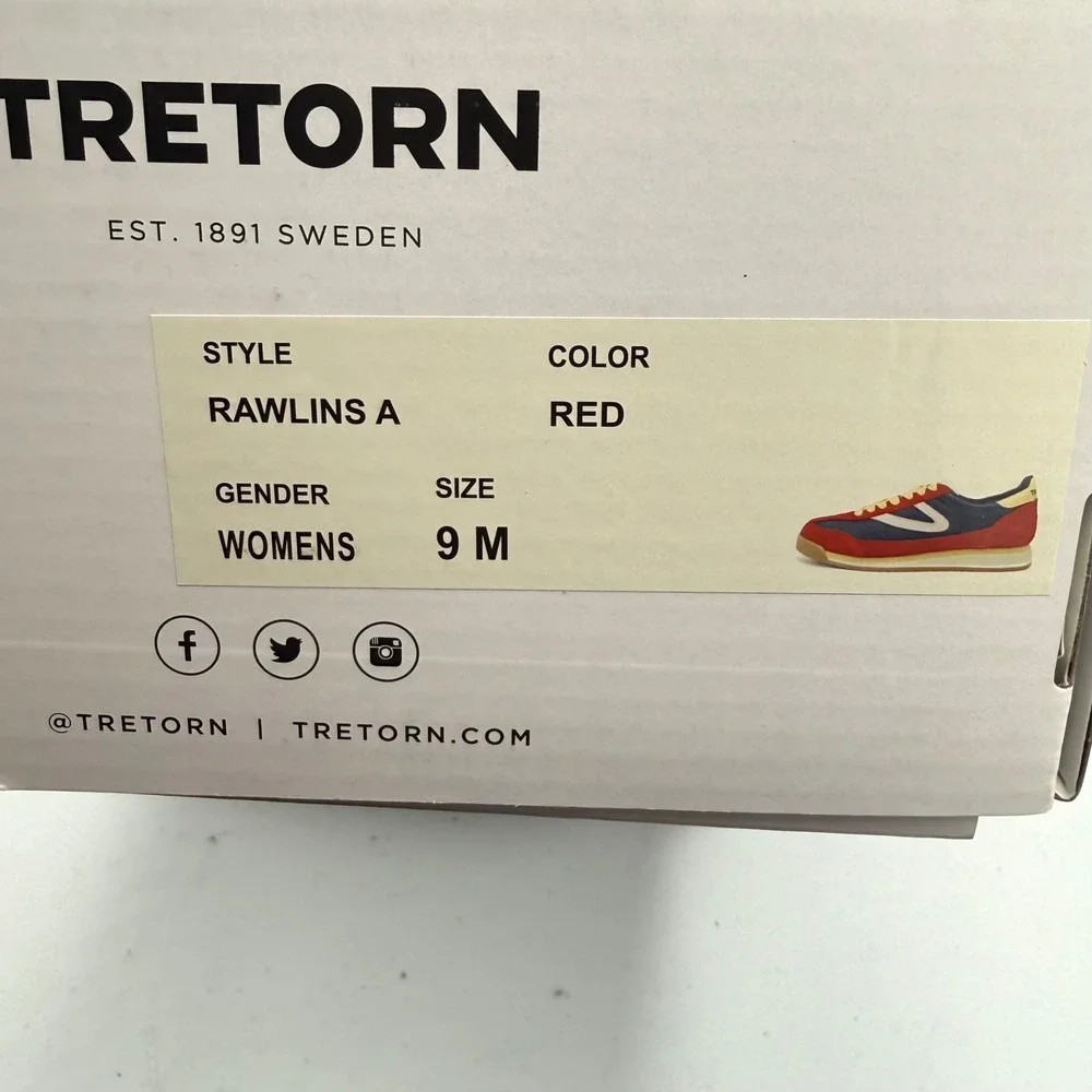 Tretorn Rawlins 2.0 Sneakers Colorblock Red Navy Yellow Retro Sporty Womens 9 - Picture 12 of 12